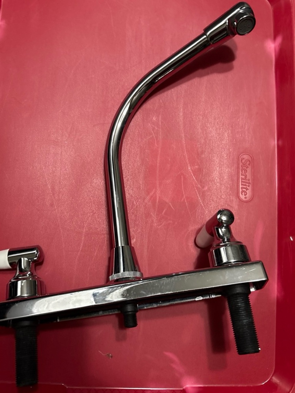 Chrome Two-Handle Kitchen Faucet with Swivel Spout - Polished Silver